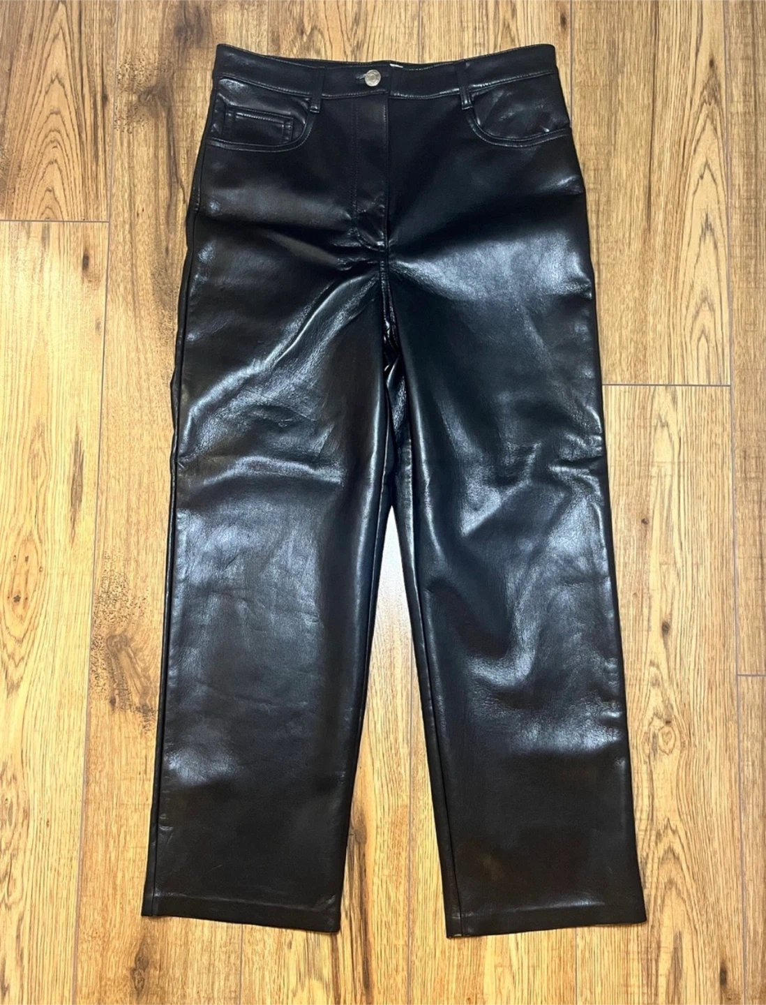 Aritzia Wilfred Melina Cropped Vegan Leather Pants Black - Size - photo 2