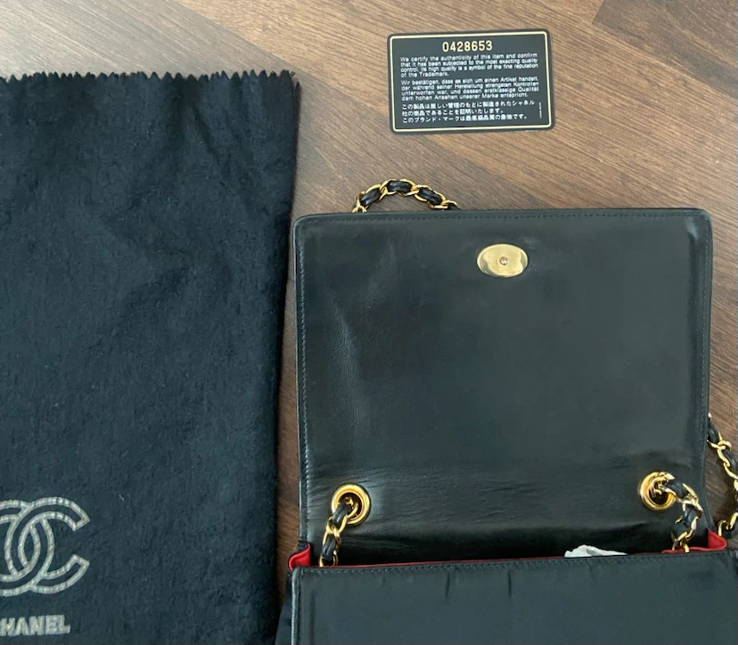 Chanel Black Satin Chain Shoulder Bag - photo 2