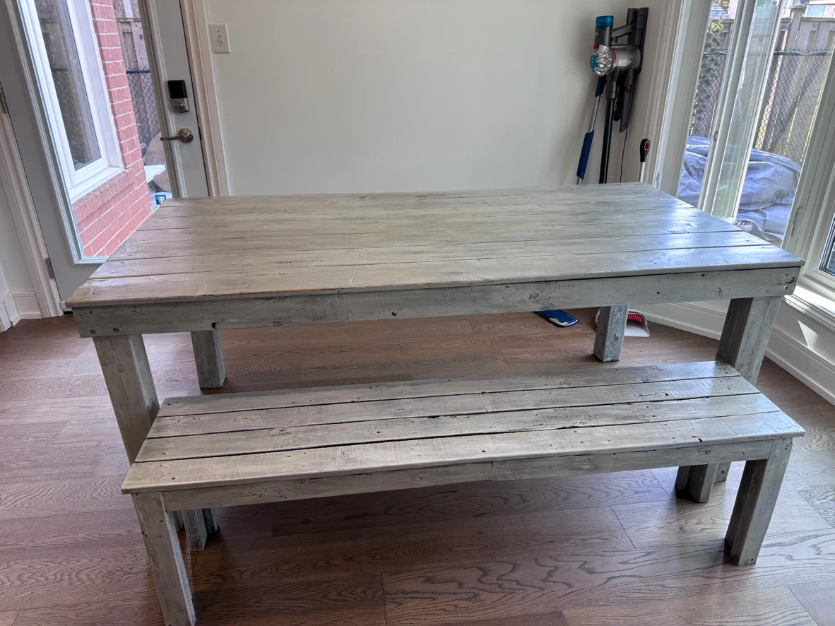 Dining Set - Custom Made Dining Table with Bench and (3) Chairs