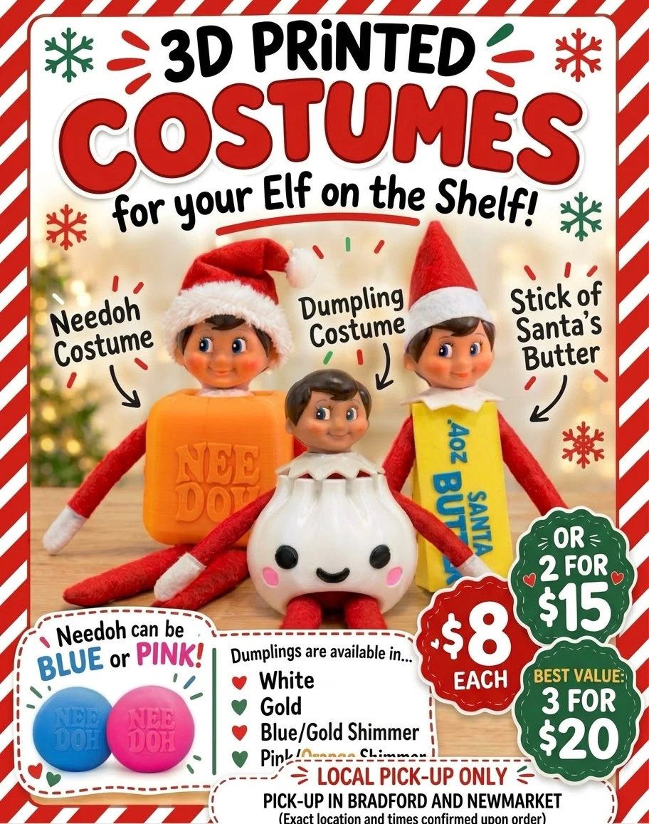 3D Printed Fidget Costumes for Elf on the Shelf