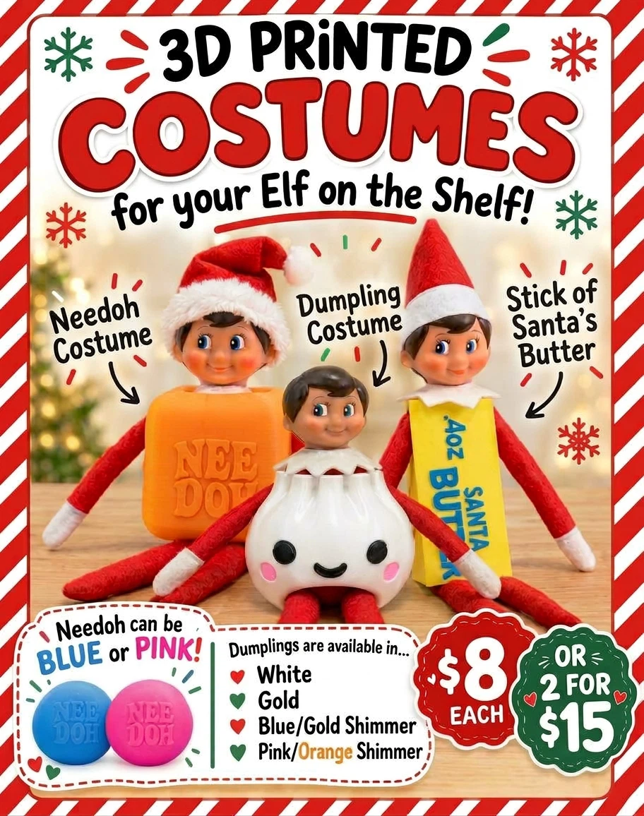 3D Printed Fidget Costumes for Elf on the Shelf - photo 4