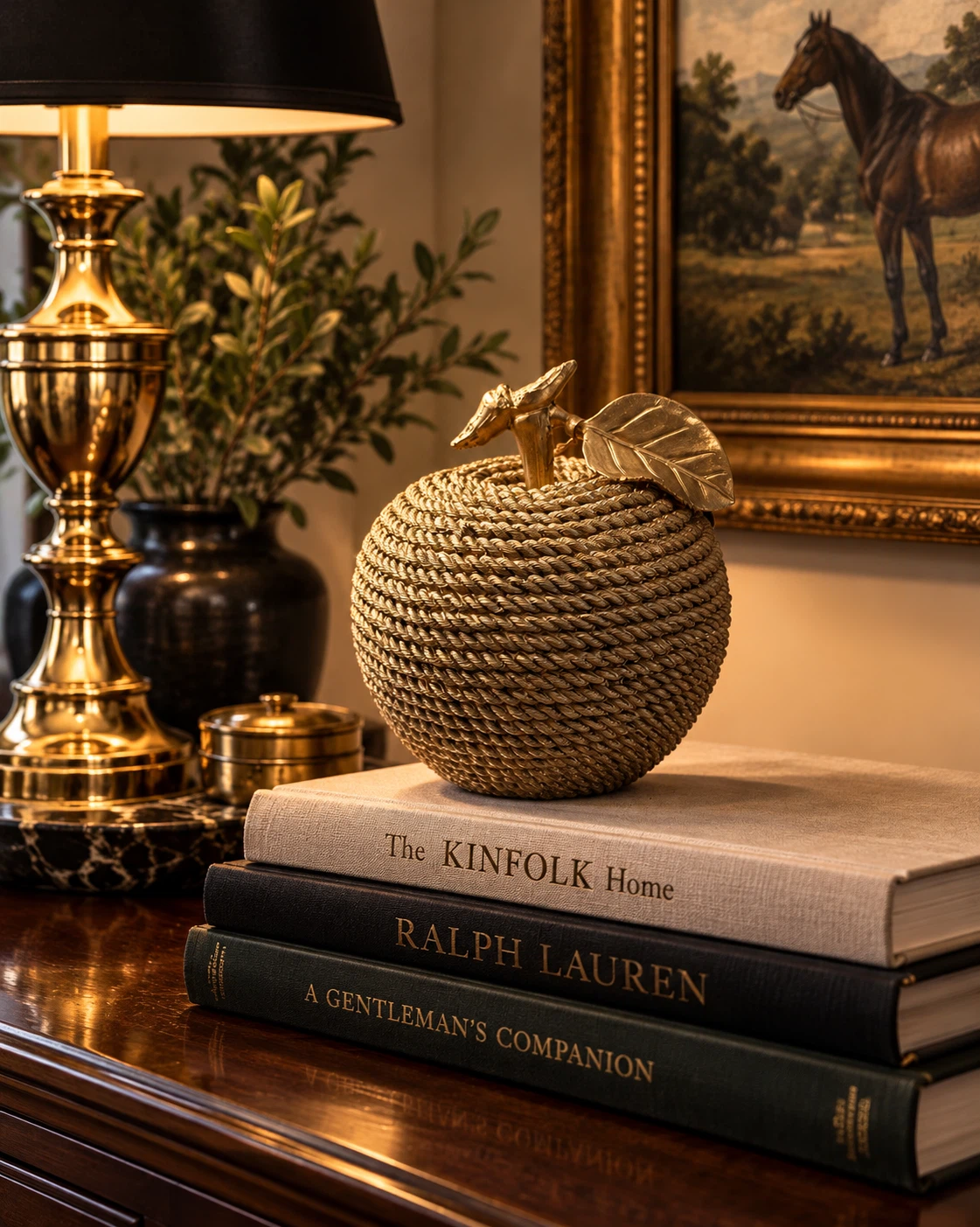 Gold Rope Decorative Apple Figurine - photo 2