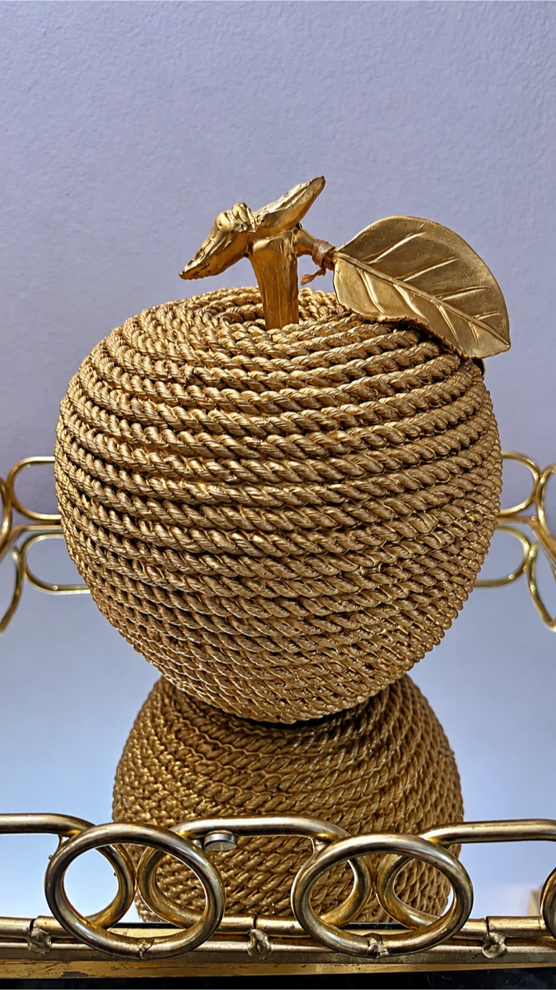 Gold Rope Decorative Apple Figurine - photo 3