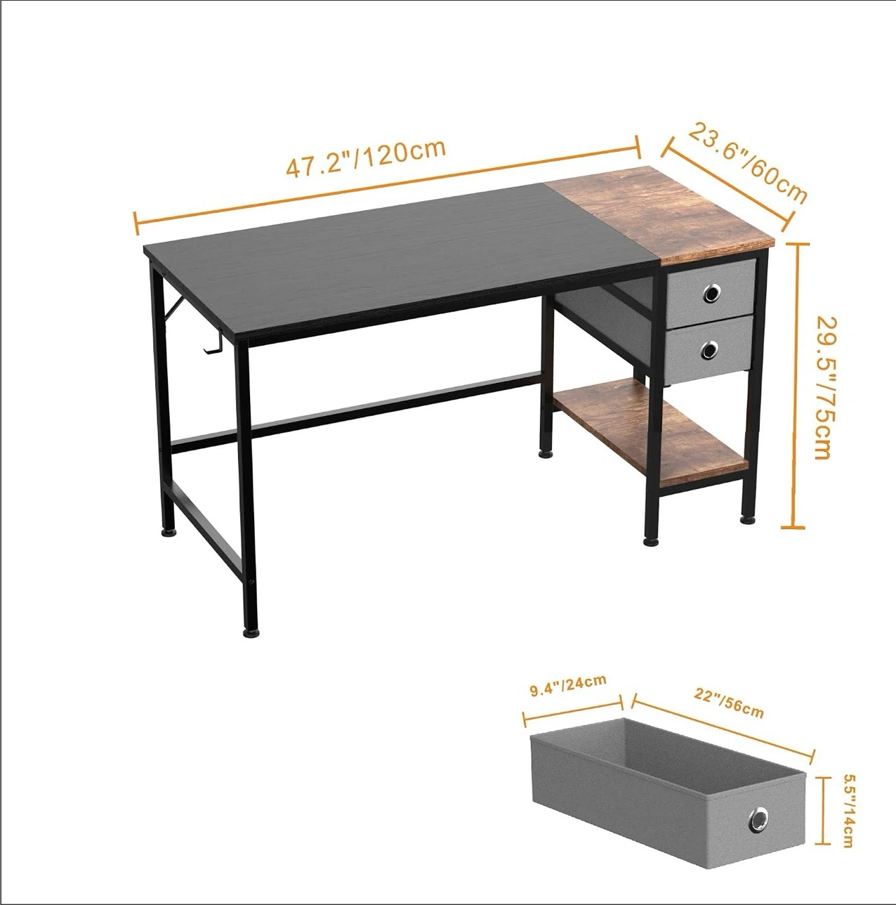 Office desk with drawers - photo 4