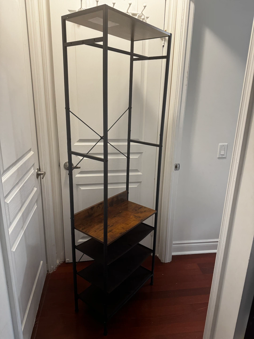 Industrial Style Clothing Rack and Shoe Shelf