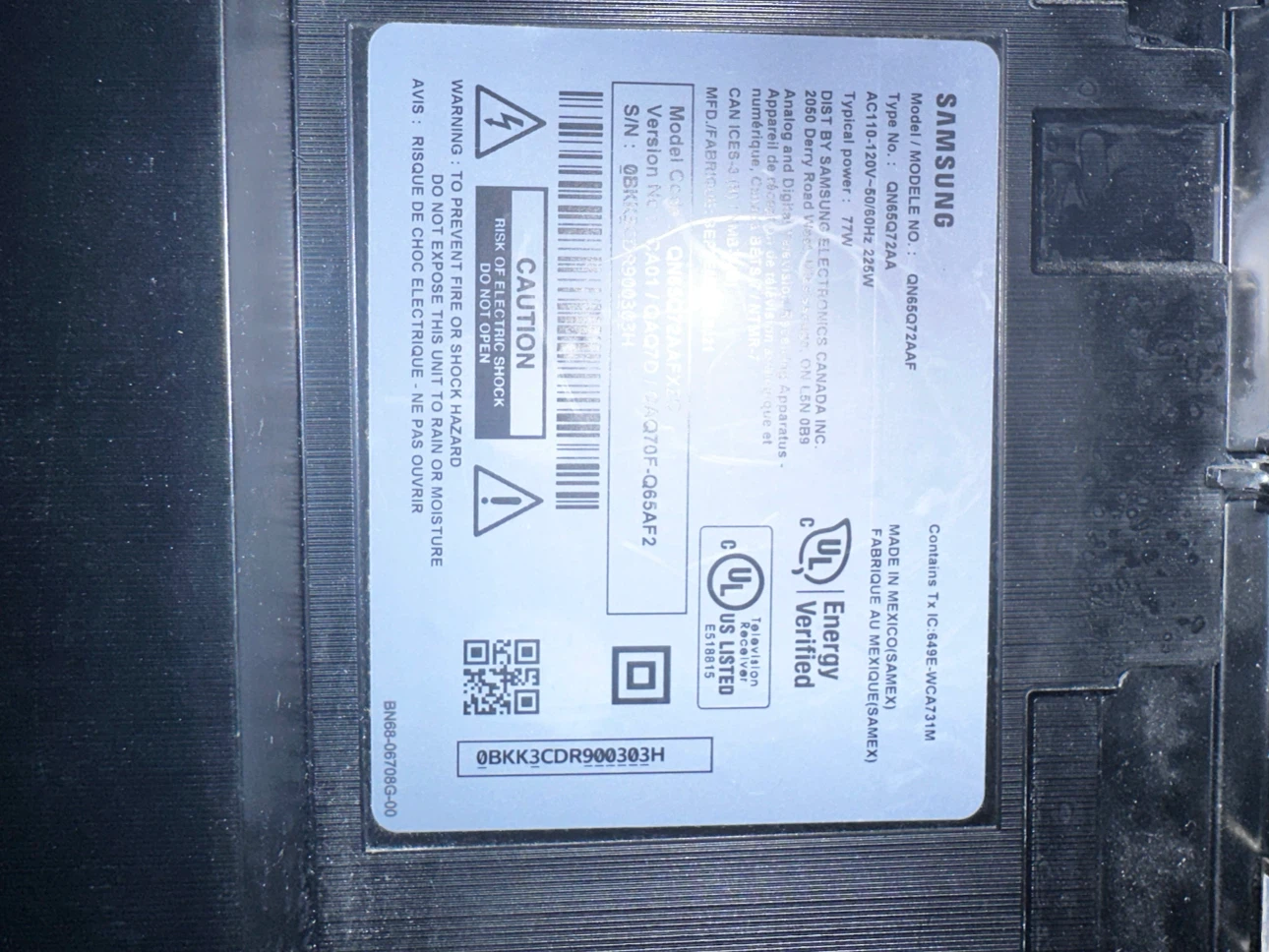 Samsung 65 inch QLED TV QN65Q72AAF - photo 3