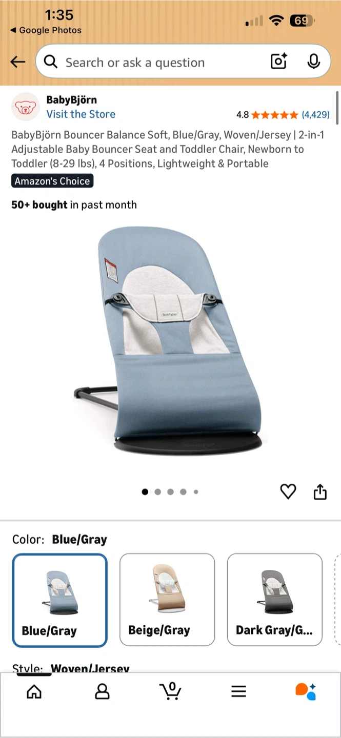 BabyBjörn Bouncer Balance Soft and Toy Bar
