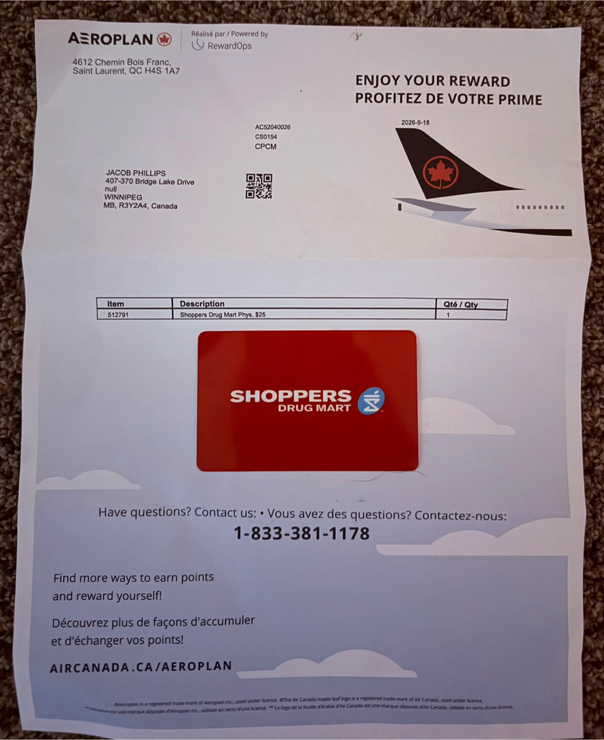$25 Shoppers Gift Card • $20 FIRM