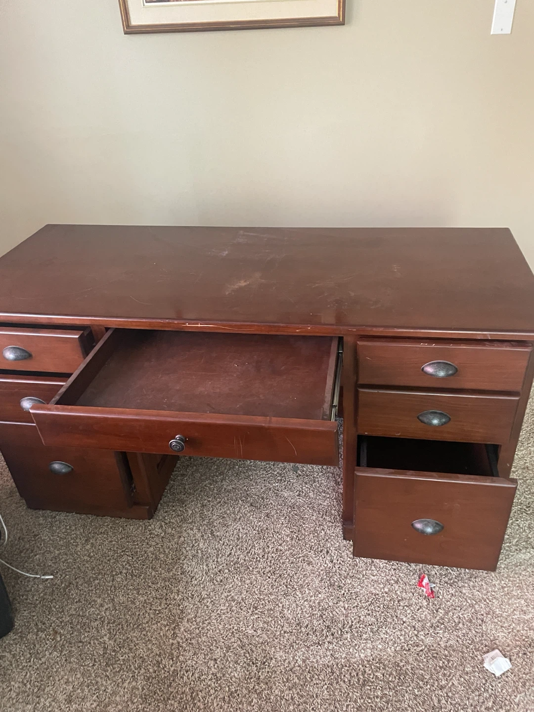 Wooden Desk with Drawers