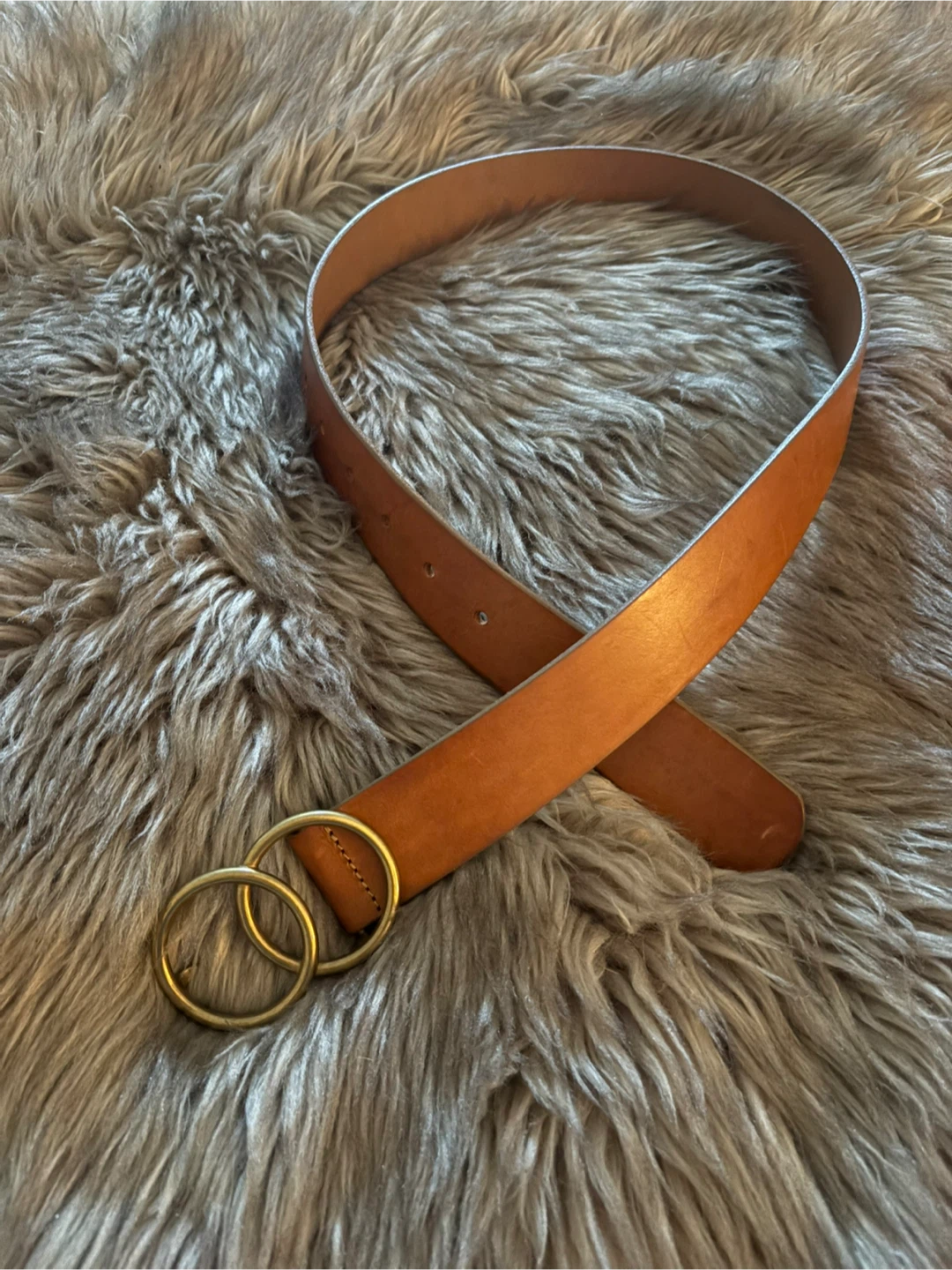 Aritzia tan genuine Italian Leather Belt small
