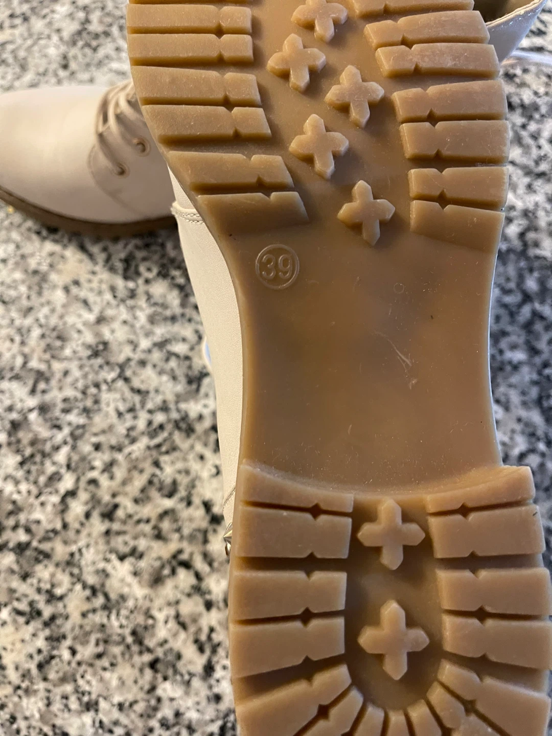 Cream Lace-Up Ankle Boots Size 39 - photo 2