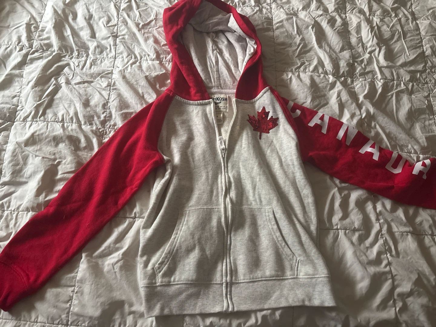 OshKosh B'gosh Canada Red and Grey Hoodie