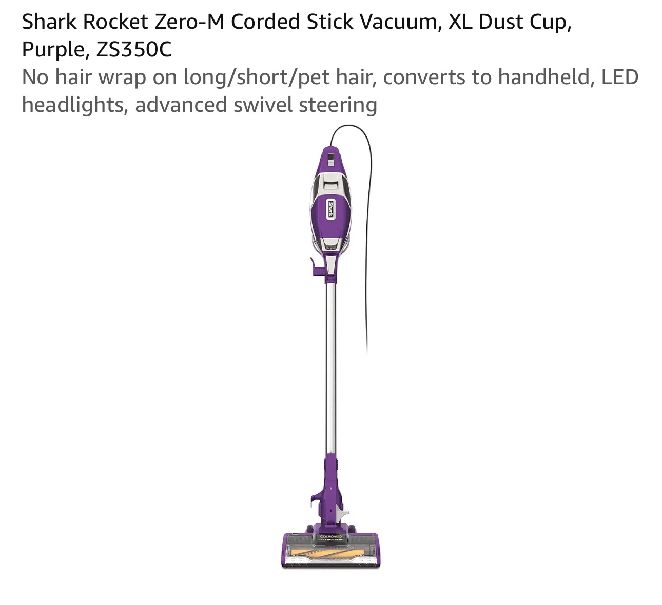 Shark Rocket Zero-M Corded Stick Vacuum ZS350C - photo 3