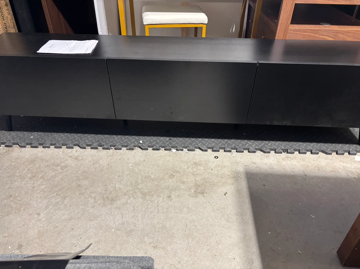 Black Modern TV Media Console- 71 inches