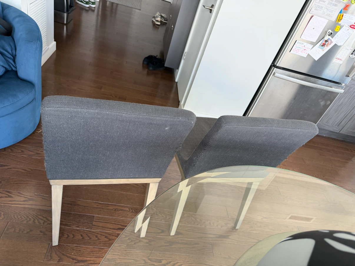 Set of 4 Grey Upholstered Dining Chairs - photo 4
