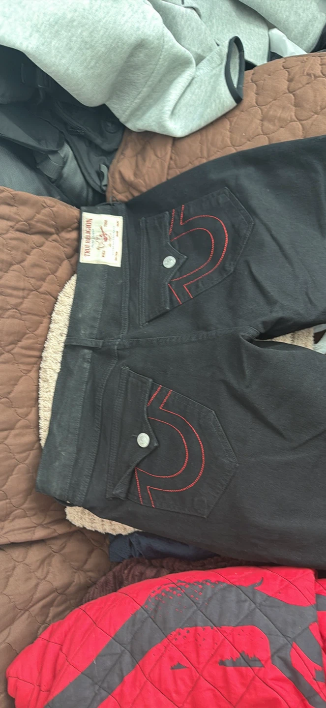True Religion Geno Lurex SN Flap Slim Jeans Size 36