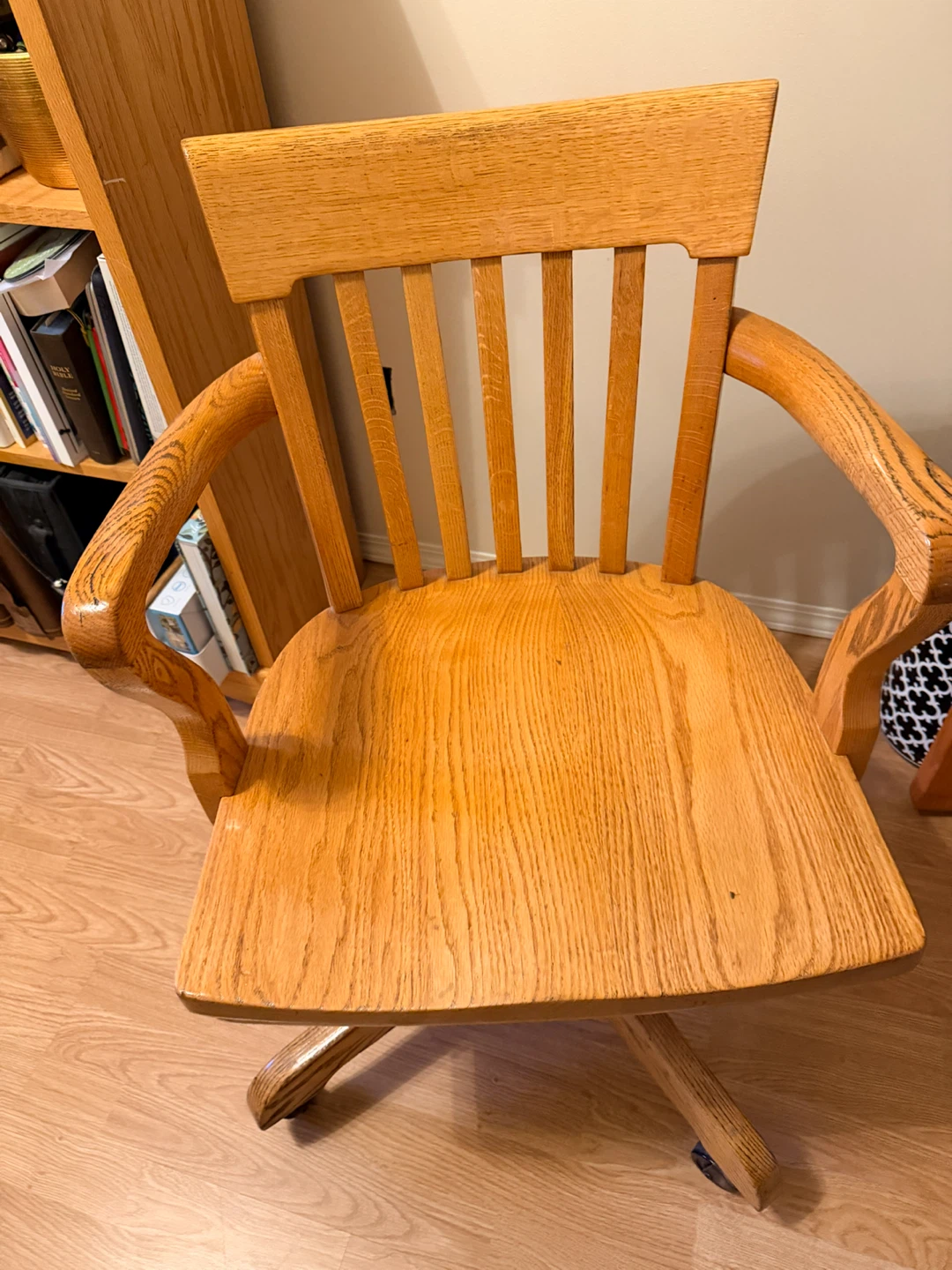 Vintage H. Krug Solid Oak Office Chair – Circa 1950s–60s