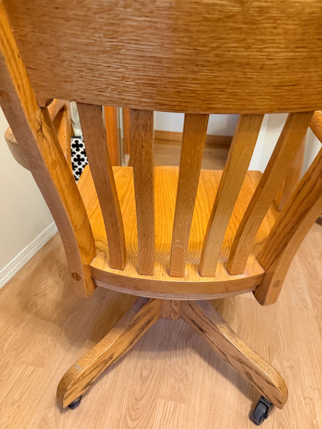 Vintage H. Krug Solid Oak Office Chair – Circa 1950s–60s - photo 2