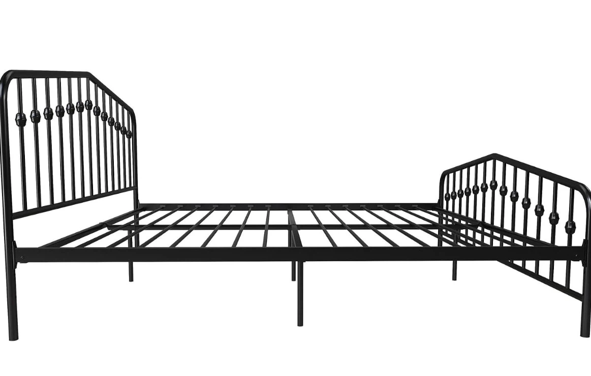 Black King Size Metal Bed Frame - photo 2