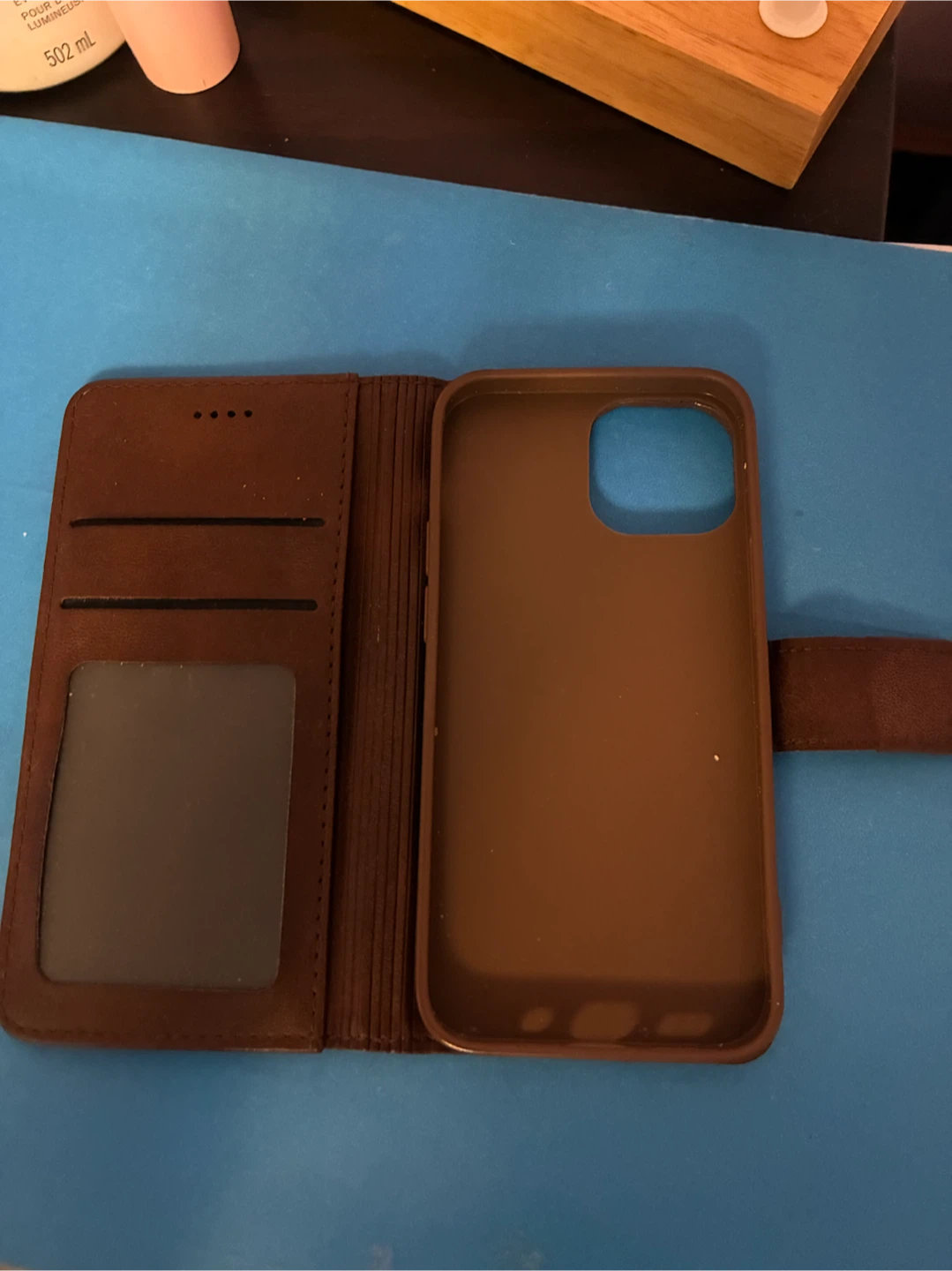 Brown Leather Wallet Phone Case for iPhone 13 mini