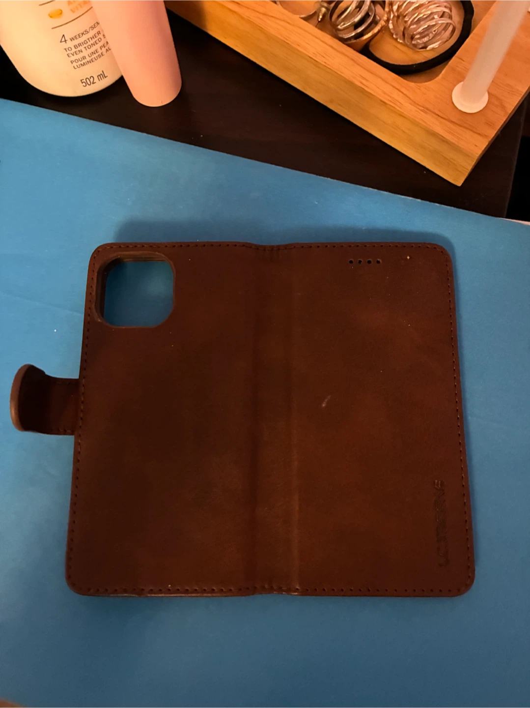 Brown Leather Wallet Phone Case for iPhone 13 mini - photo 2
