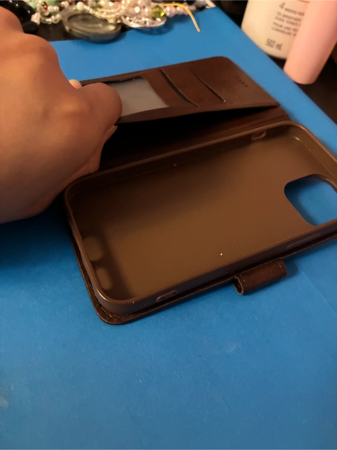 Brown Leather Wallet Phone Case for iPhone 13 mini - photo 3