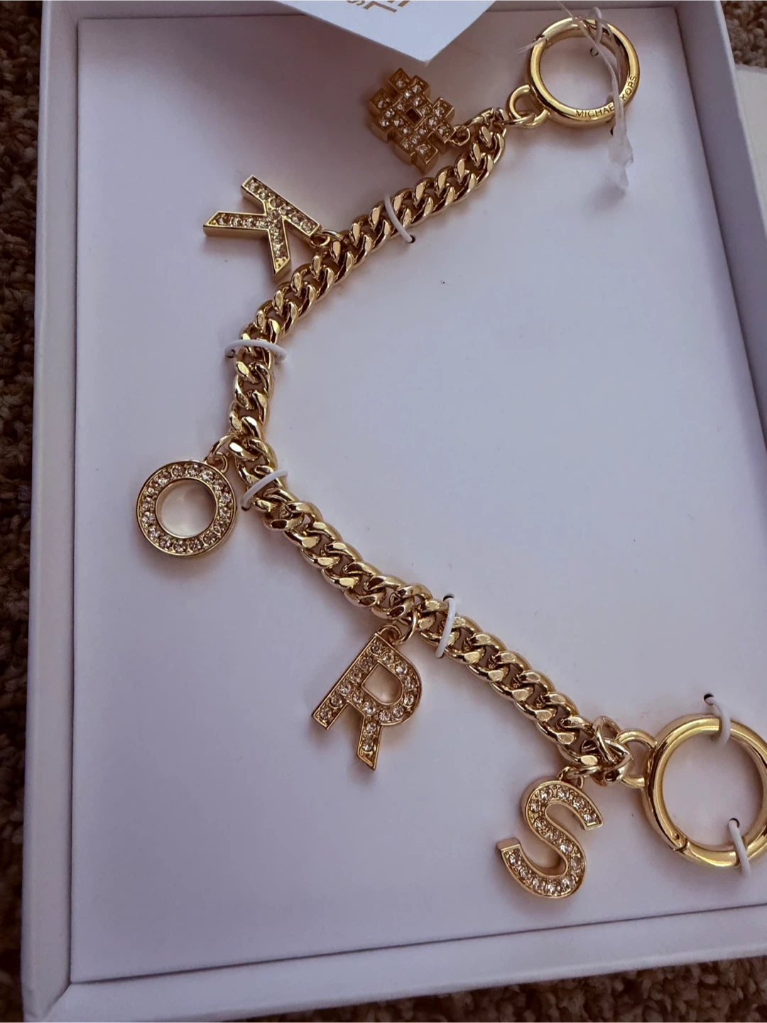BRAND NEW w Tag • MICHAEL KORS MK • Crystal Bag Tag - photo 2