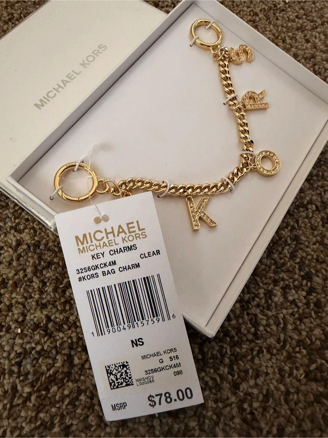 BRAND NEW w Tag • MICHAEL KORS MK • Crystal Bag Tag - photo 3