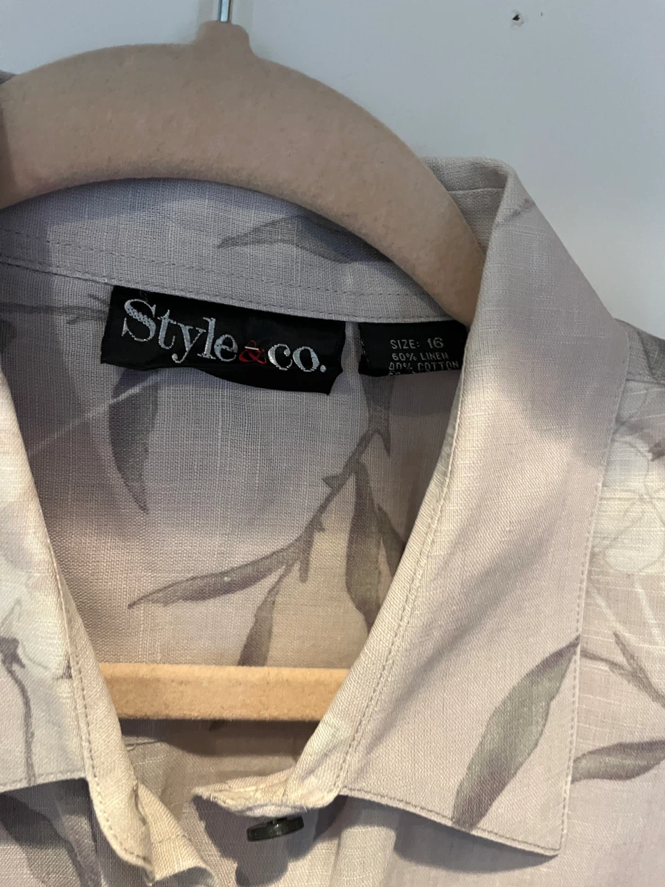 Style & Co. Floral Linen Blend Shirt Size 16 - photo 2