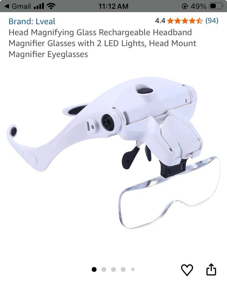 Magnifying head mounted glasses headband