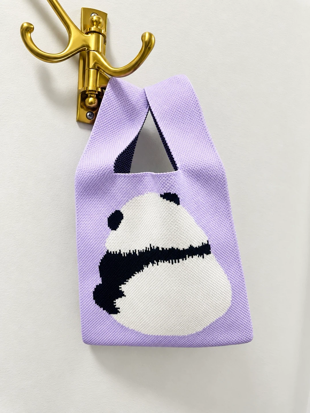 Knit Panda Tote Bag