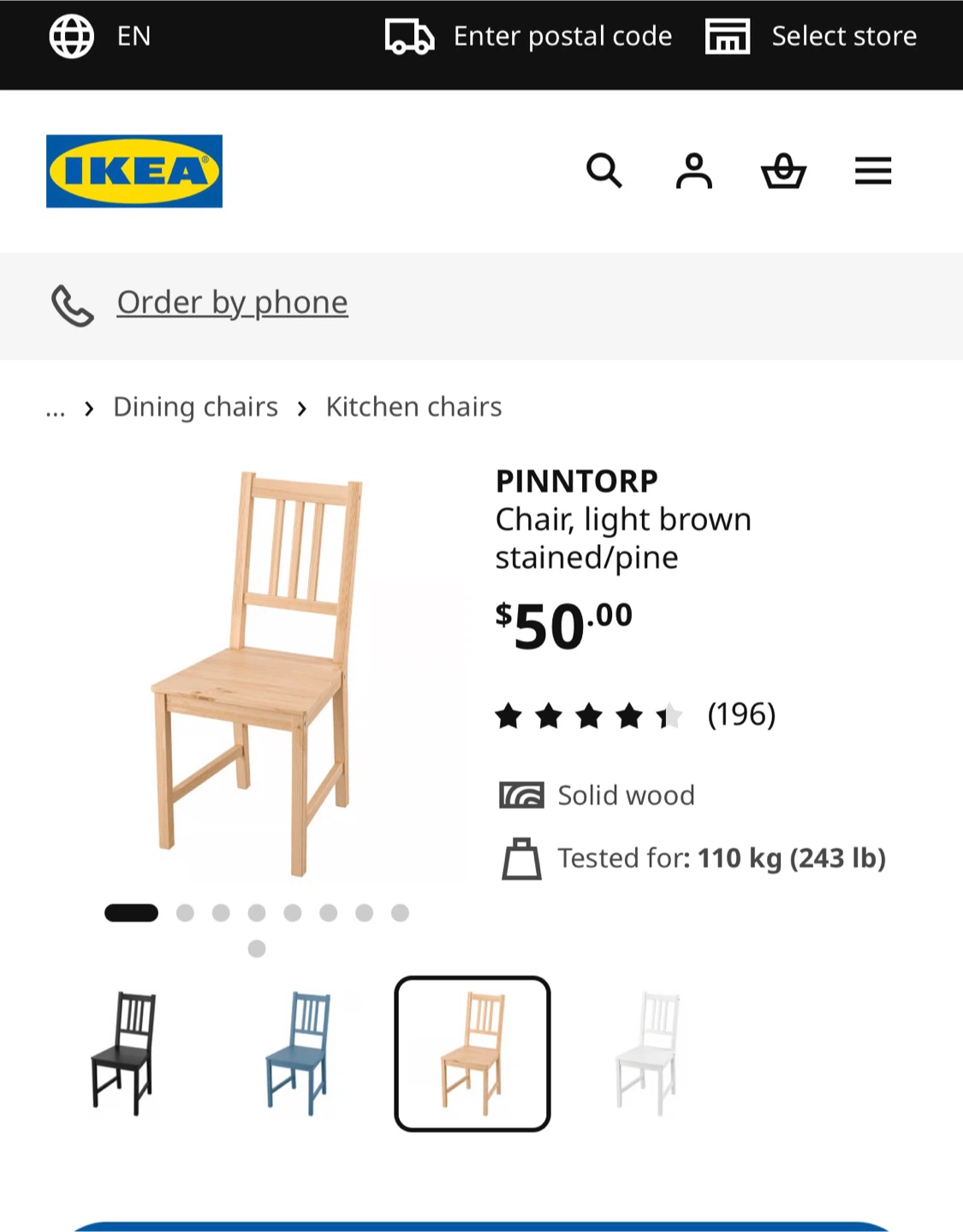 IKEA PINNTORP Chair, light brown stained pine - photo 2