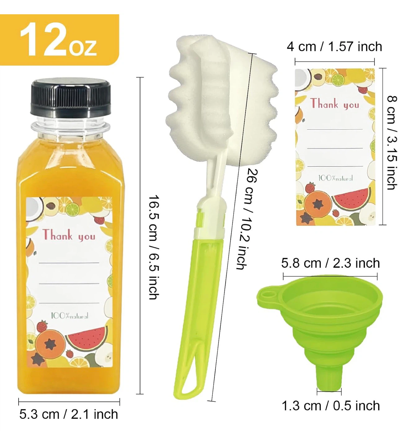48 Pack 12oz Plastic Juice Bottles with Tamper-Evident Caps - photo 2