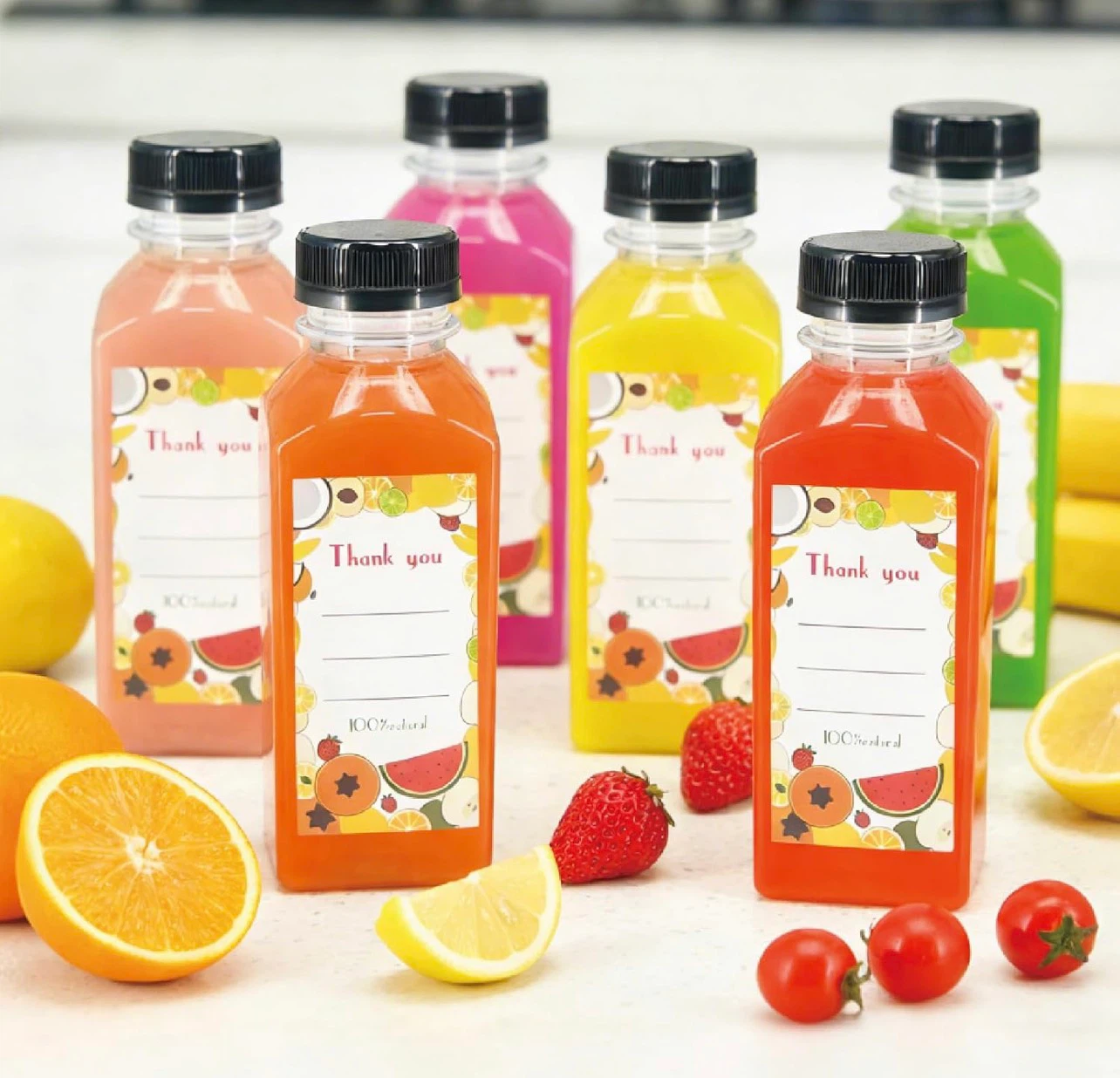 48 Pack 12oz Plastic Juice Bottles with Tamper-Evident Caps - photo 3
