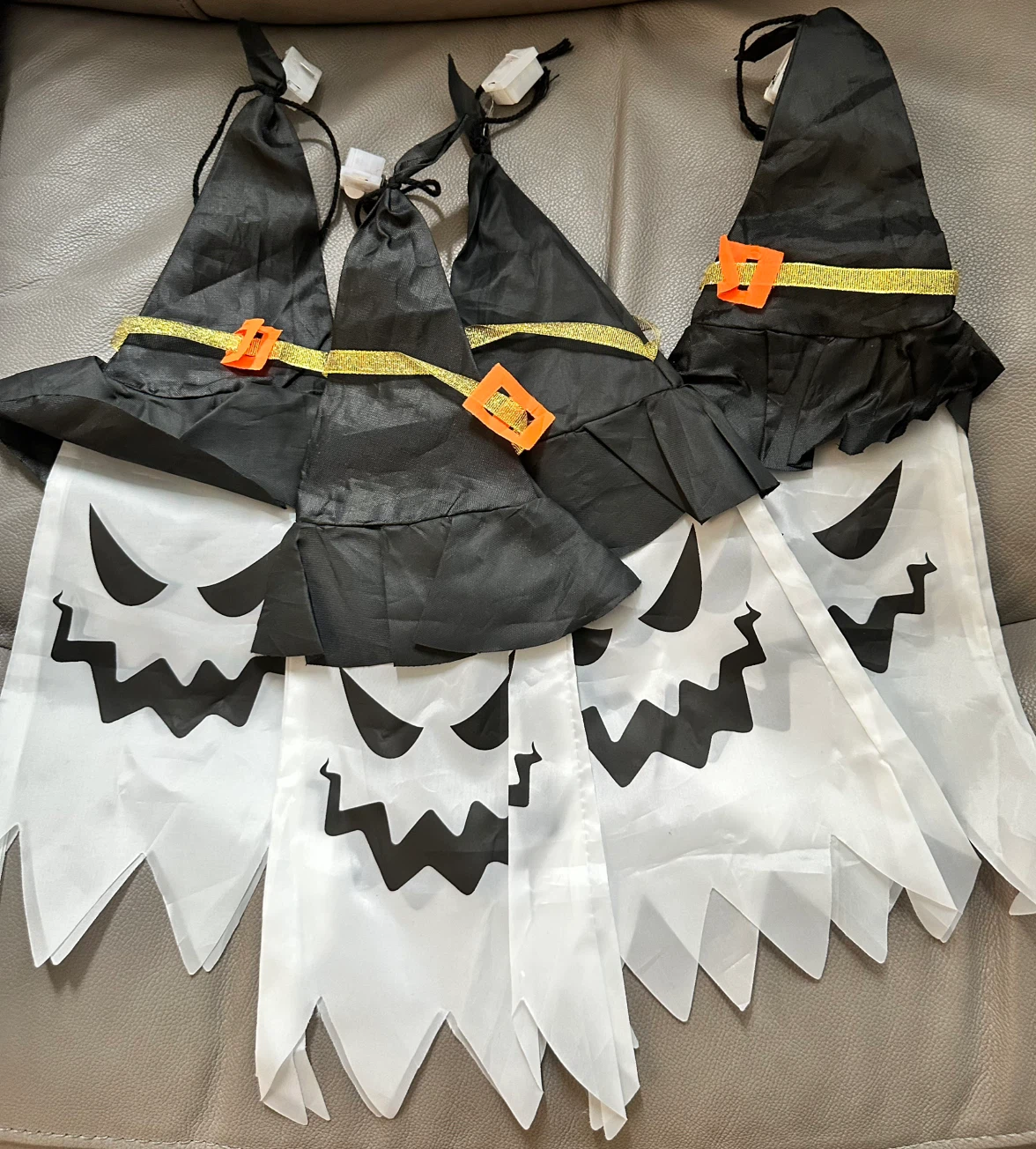 Set of 4 Light-Up Hanging Halloween Ghost Decorations