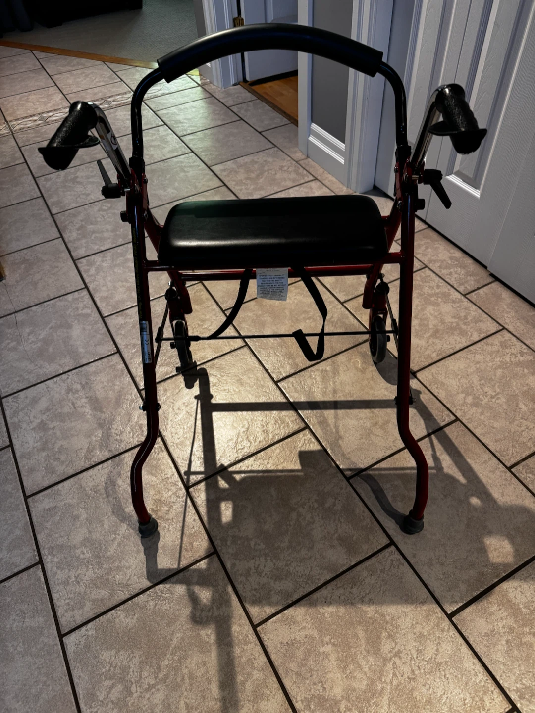 Drive Medical Two Wheeled Walker with Seat - Red - photo 2