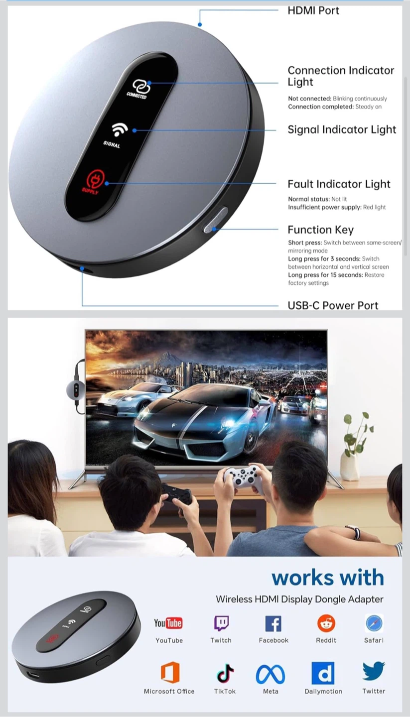 Wireless HDMI Display Dongle Adapter - photo 2