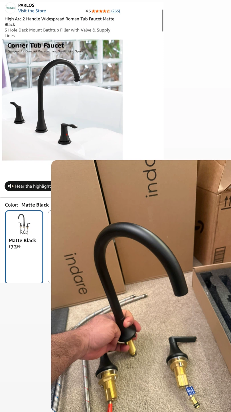 Matte Black Widespread Bathroom Faucet