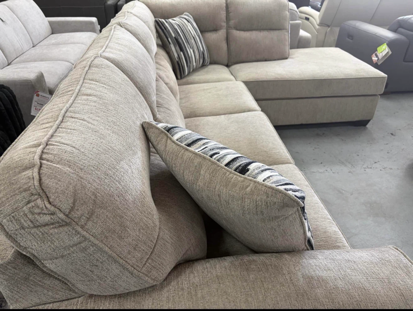Ashley Beige Sectional Sofa with Chaise - photo 3