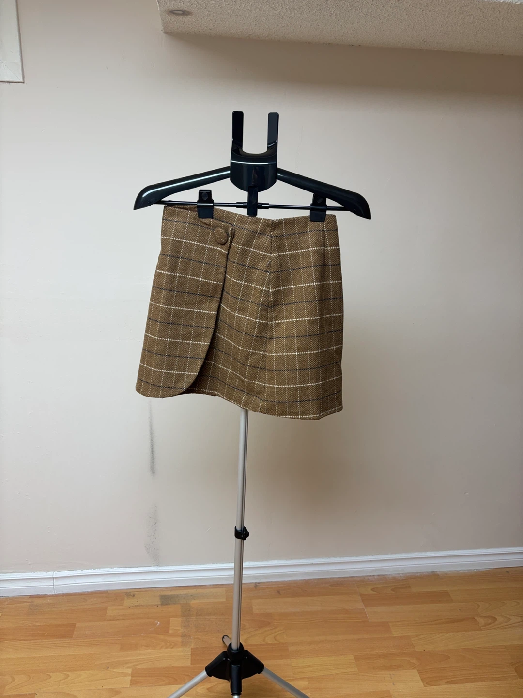 Brown Plaid Mini Skirt