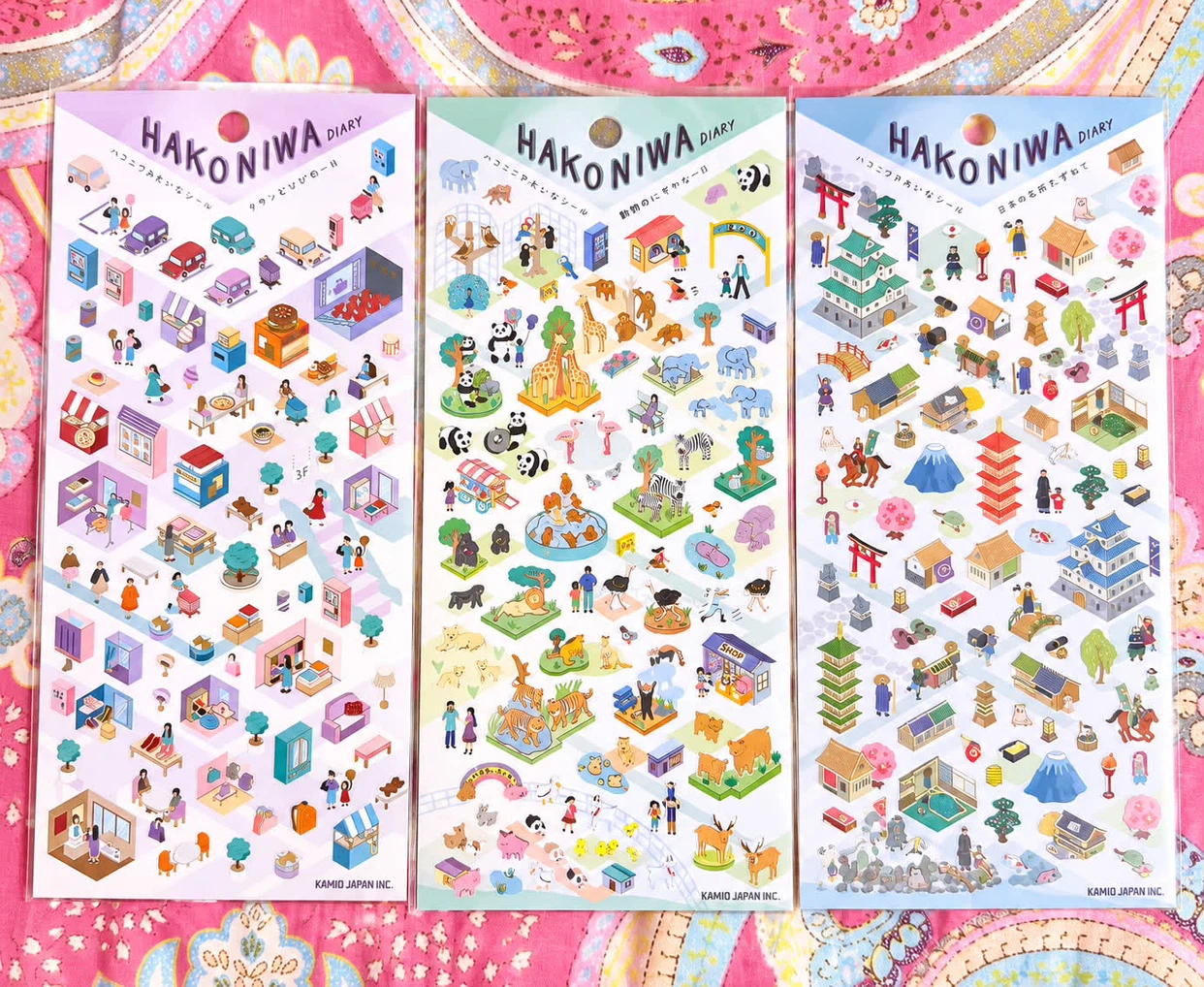 Set of 3 -Hakoniwa Diary Stickers