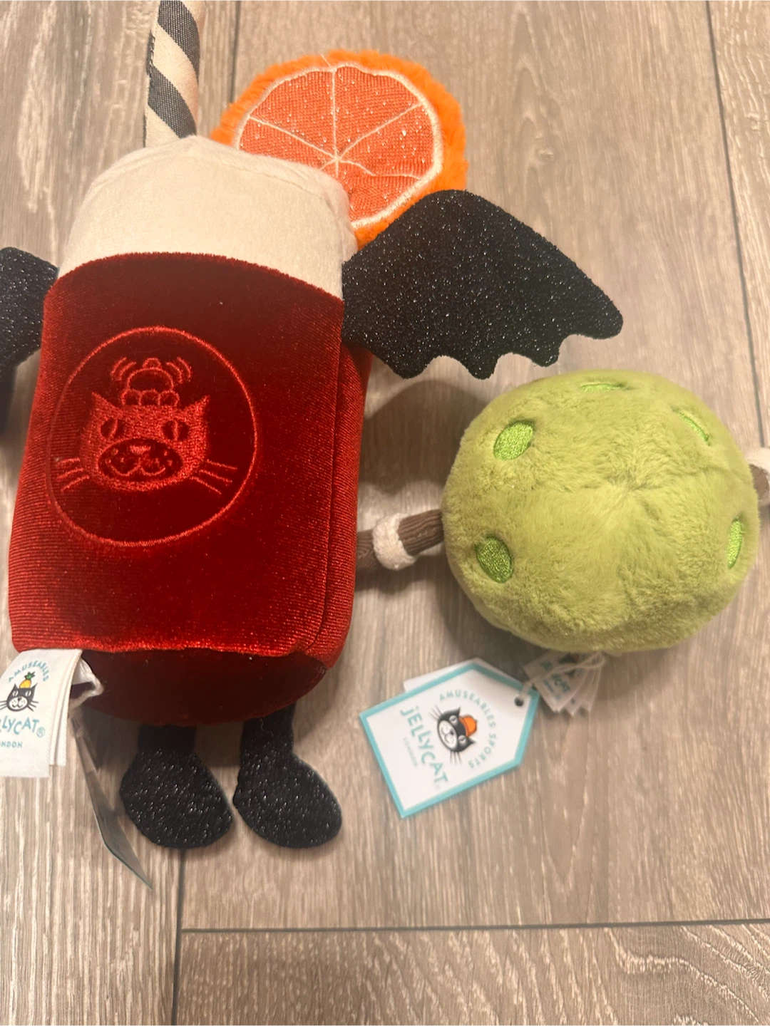 Jellycat Amuseables Vampop Drink and Pickleball Plush Set