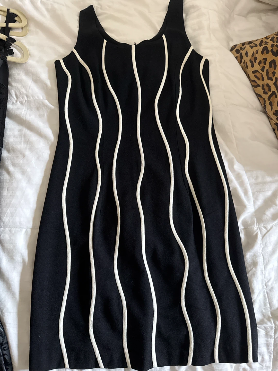 Black dress with white accents