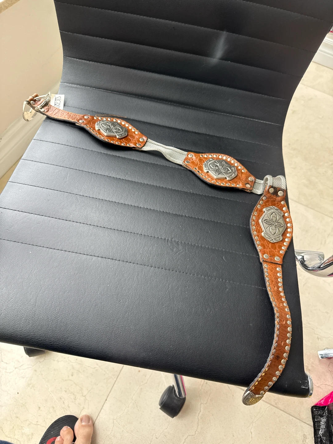 Signature Brown Leather Belt - photo 3