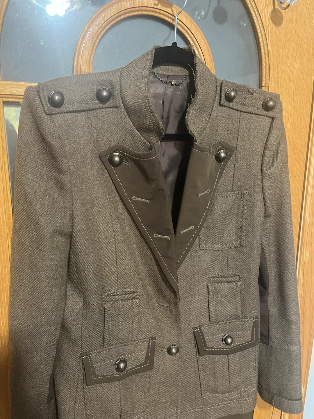 BCBG Max Azria Military Style Brown Jacket - photo 2