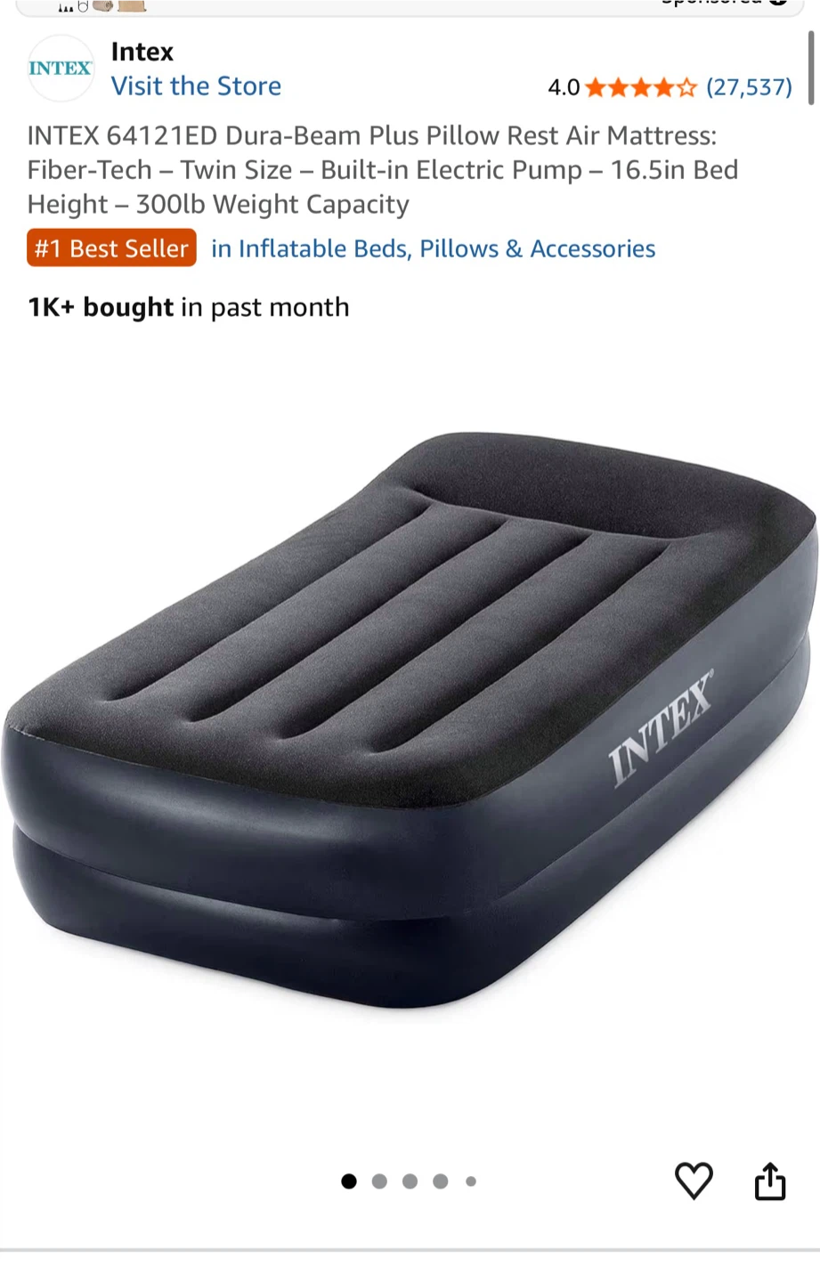 Intex Dura-Beam Plus Twin Air Mattress - photo 2