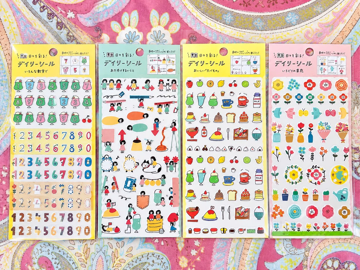 Set of 4 -Kawaii Diary Sticker Collections