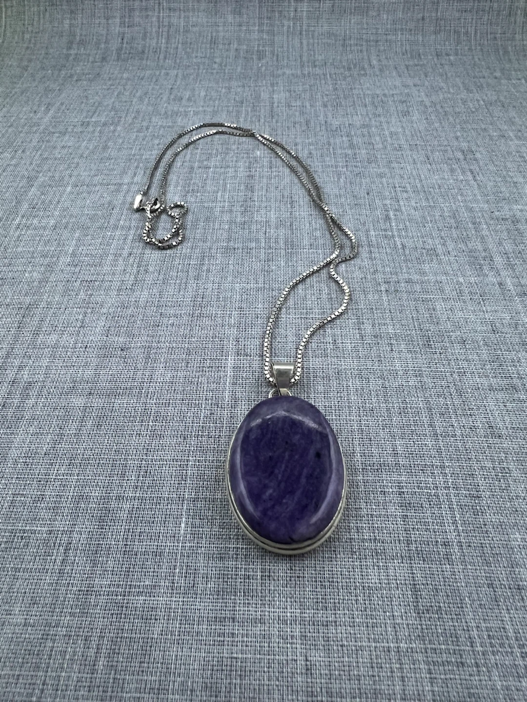 Sterling Silver Charoite Pendant Necklace