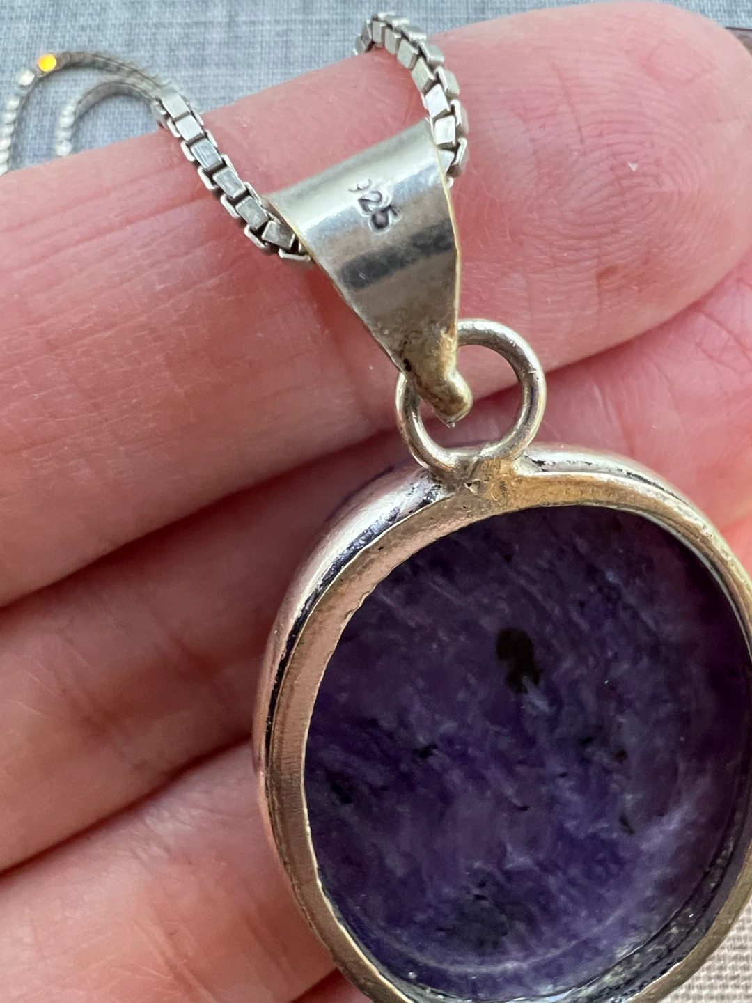 Sterling Silver Charoite Pendant Necklace - photo 4