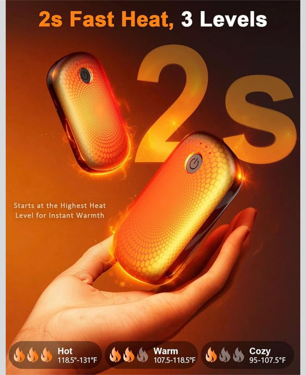 2-in-1 Magnetic Rechargeable Hand Warmers - photo 3